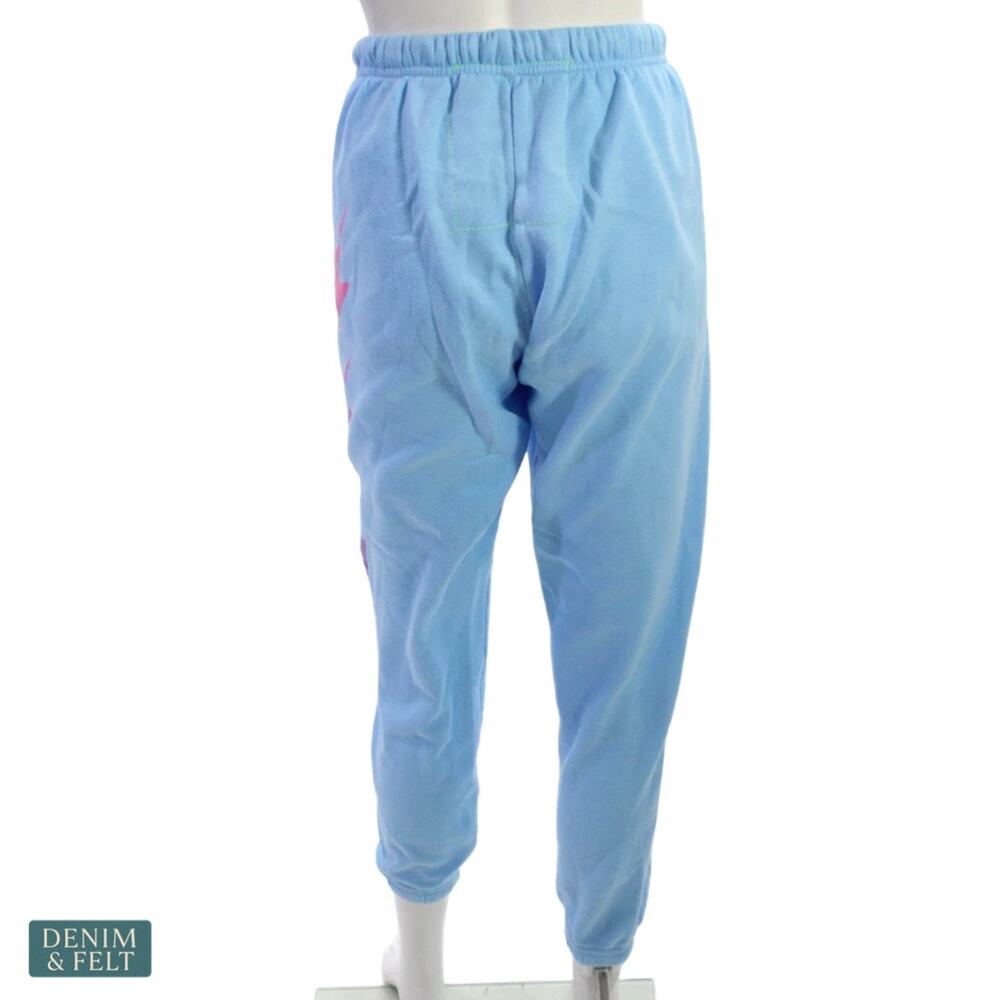 Aviator Nation Bolt Fade 4 Sweatpants Sky Blue Lightning‎ Lounge Cozy USA Made - Picture 4 of 13
